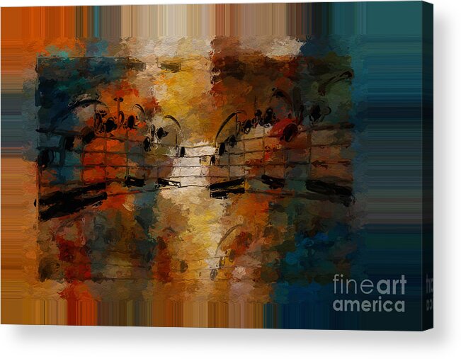 Music Acrylic Print featuring the digital art Polychromatic Postlude 5 by Lon Chaffin