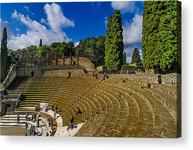 Pompei Acrylic Print featuring the photograph Pompei teatro principale - Main theatre by Enrico Pelos