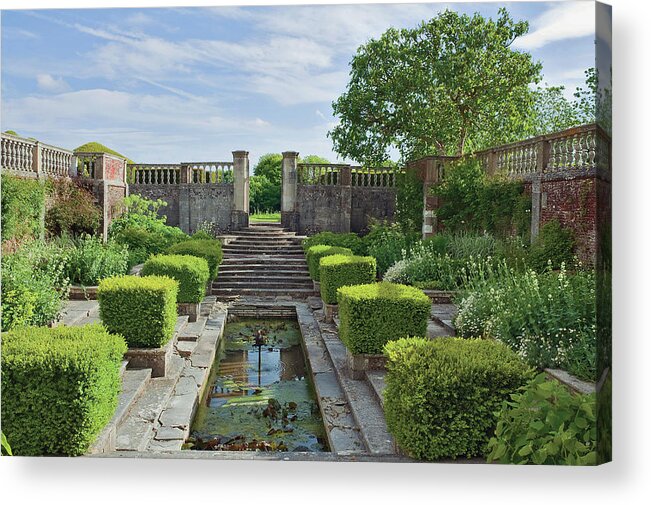 No People Acrylic Print featuring the photograph Pond And Plants In Sunken Garden by Tim Beddow