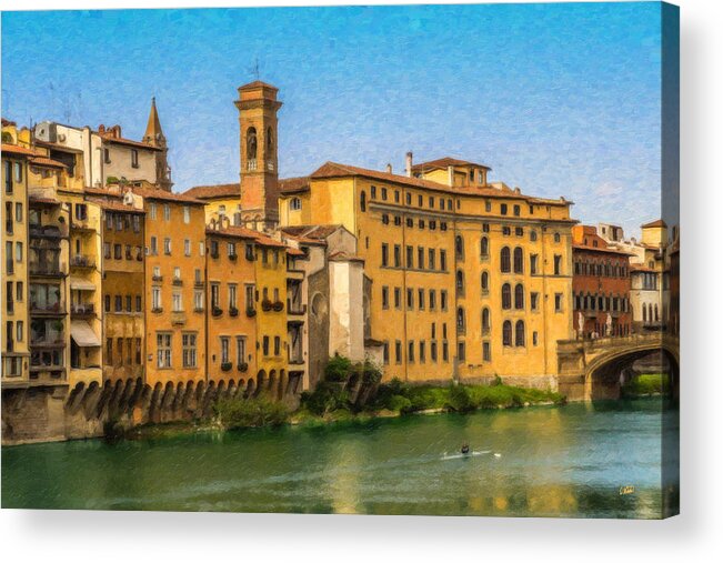 Ponte Acrylic Print featuring the painting Ponte Vecchio Itl3304 by Dean Wittle