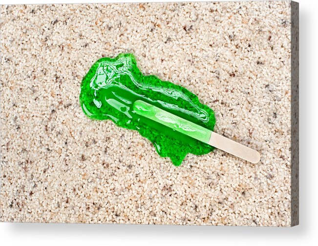 Popsicle Acrylic Print featuring the photograph Popsicle dropped on carpet by Joe Belanger