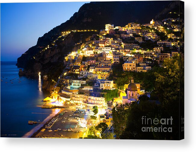 Italy Acrylic Print featuring the photograph Positano Glow by Leslie Leda