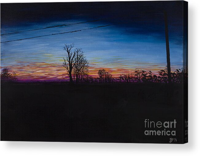 Power Lines Acrylic Print featuring the painting Power Lines by Davend Dom