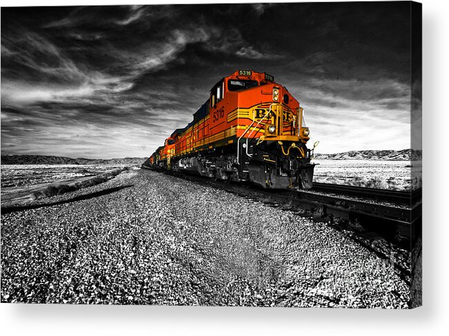 American Freight Train Acrylic Print featuring the photograph Power of the Santa Fe by Rob Hawkins