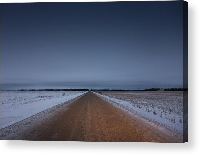 Winter Acrylic Print featuring the photograph Prairie Road by Bryan Scott