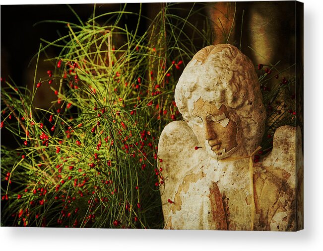 Angel Acrylic Print featuring the photograph Praying for Peace by Terry Rowe