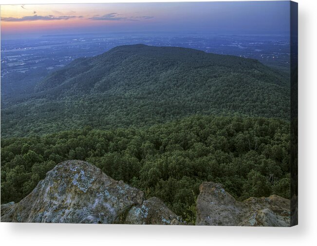 Mt. Nebo Acrylic Print featuring the photograph Predawn at Sunrise Point from Mt. Nebo - Arkansas by Jason Politte