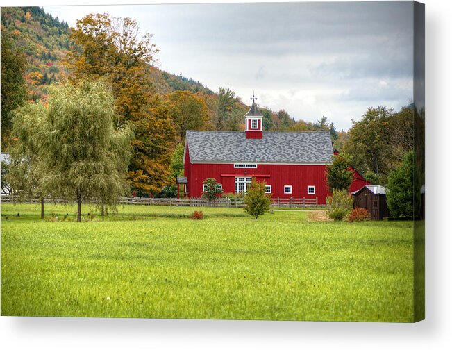 Barn Acrylic Print featuring the photograph Prettiest Barn in Vermont by Donna Doherty