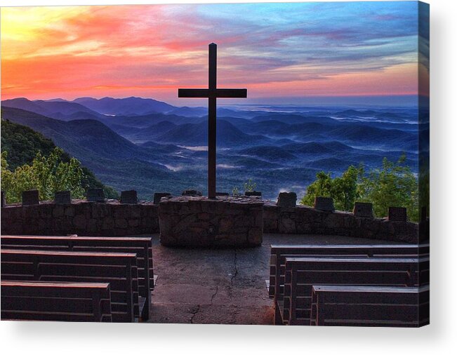 Pretty Place Acrylic Print featuring the photograph Pretty Place Chapel Sunrise by Chris Berrier