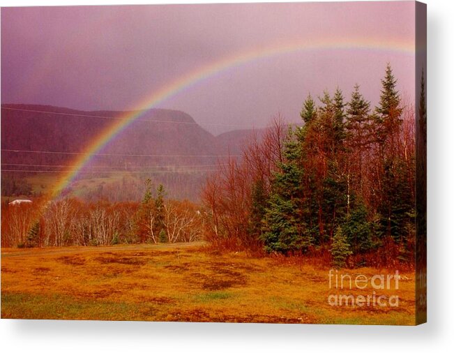 Rainbows Acrylic Print featuring the photograph Promise and Hope Cape Breton by John Malone