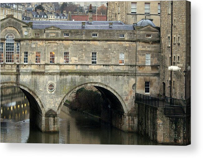 England Acrylic Print featuring the photograph Pulteny bridge Bath by Jolly Van der Velden