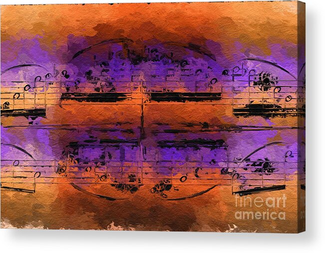 Music Acrylic Print featuring the digital art Purple Phrase 3 by Lon Chaffin