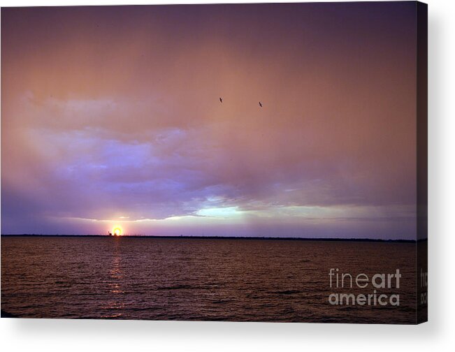 Lake Ray Hubbard Acrylic Print featuring the photograph Purple Sky by Cheryl McClure