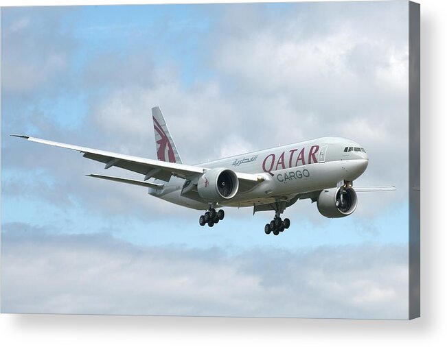 Boeing Acrylic Print featuring the photograph Qatar 777 by Jeff Cook