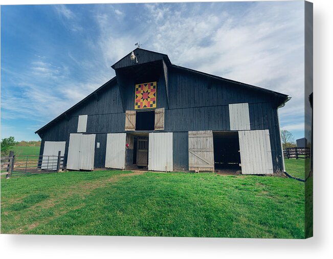 2014 Acrylic Print featuring the photograph Quilted Barn by Amber Flowers