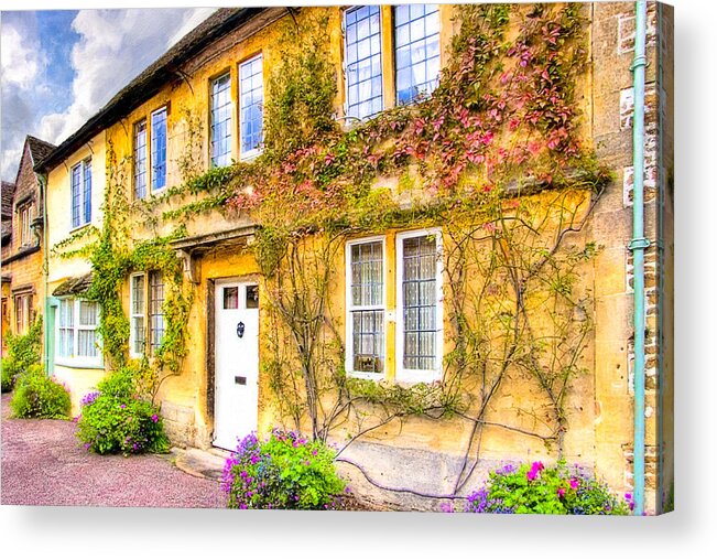 English Village Acrylic Print featuring the photograph Quintessential English Village Cottage - Lacock by Mark Tisdale