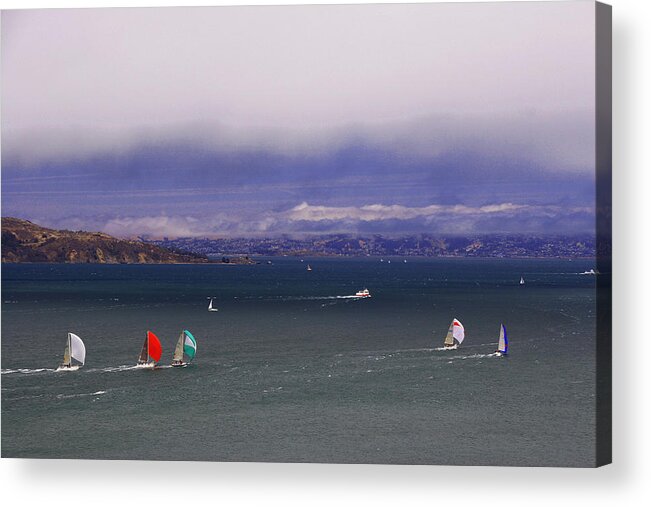 Racing Acrylic Print featuring the photograph Racing by Tom Kelly