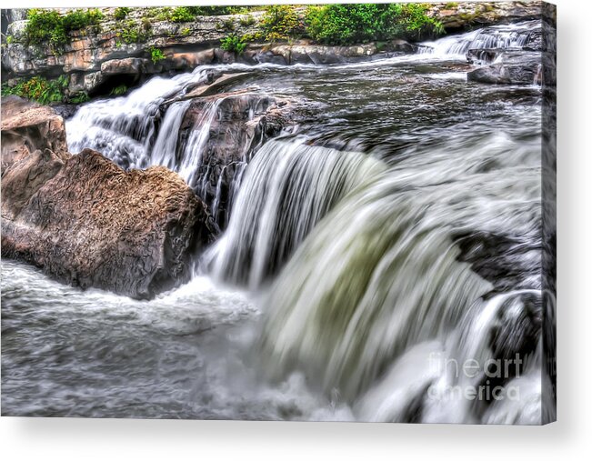 Landscape Acrylic Print featuring the photograph Raging Falls by Gene Bleile Photography 