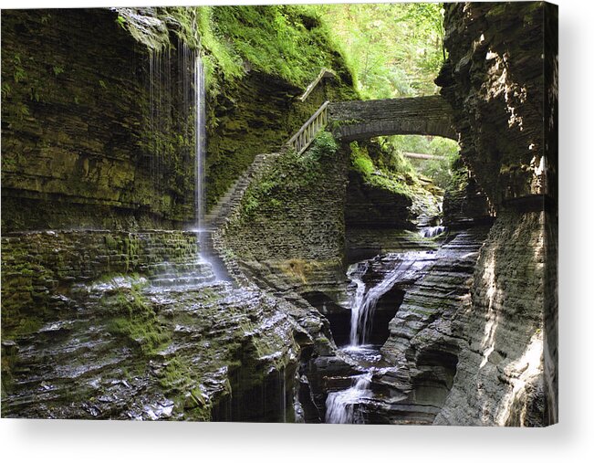 Water Acrylic Print featuring the photograph Rainbow Falls by Gene Walls