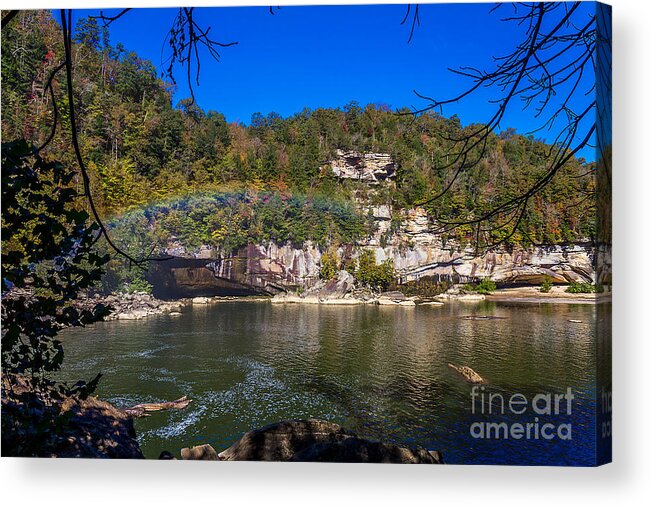 Landscape Acrylic Print featuring the photograph Rainbow on the River by Ken Frischkorn