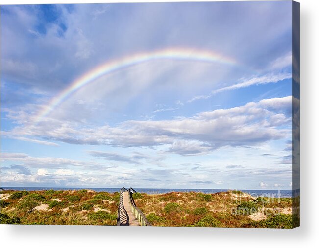 Rainbow Acrylic Print featuring the photograph Rainbow over the Beach Amelia Island Florida by Dawna Moore Photography