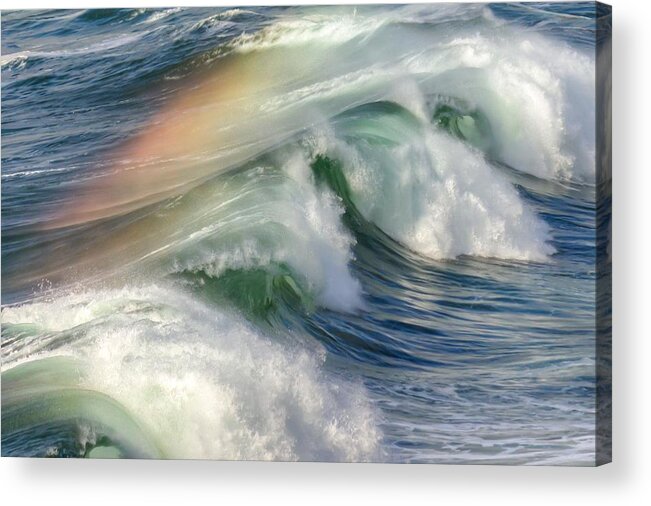 Seascape Acrylic Print featuring the photograph Rainbow Surf 0011 by Kristina Rinell