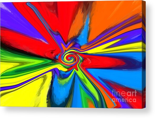 Abstract Acrylic Print featuring the digital art Rainbow Time Warp by Chris Butler