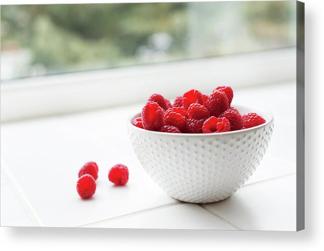 Crockery Acrylic Print featuring the photograph Raspberries by Ballycroy