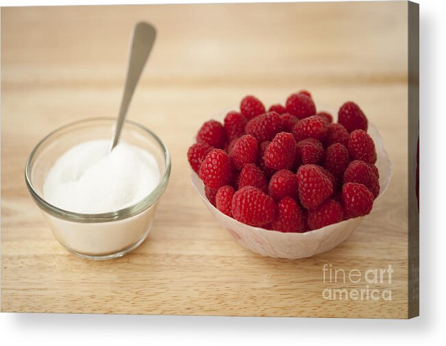 Abundance Acrylic Print featuring the photograph Raspberries In Bowl, Custard Glass by Jim Corwin