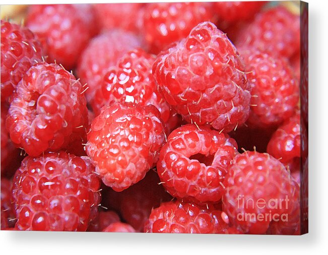Raspberry Acrylic Print featuring the photograph Raspberries by Lali Kacharava