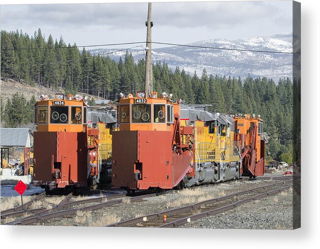 Artistic Acrylic Print featuring the photograph Ready for More Snow at Donner Pass by Jim Thompson