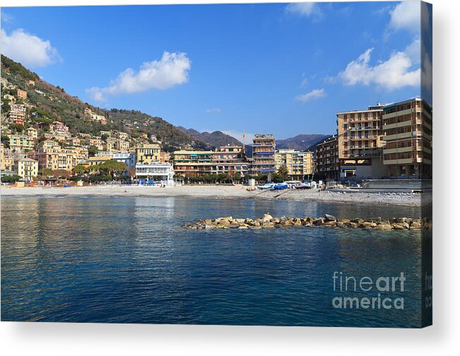 Architecture Acrylic Print featuring the photograph Recco waterfront by Antonio Scarpi
