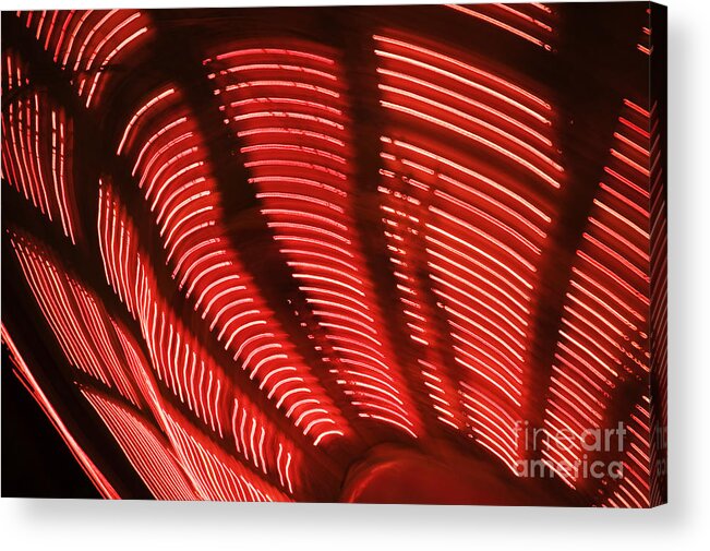 Abstract Acrylic Print featuring the photograph Red Abstract light 15 by Tony Cordoza
