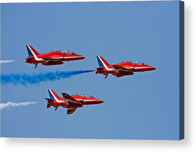 Redarrows Acrylic Print featuring the photograph Red Arrows by Paul Scoullar