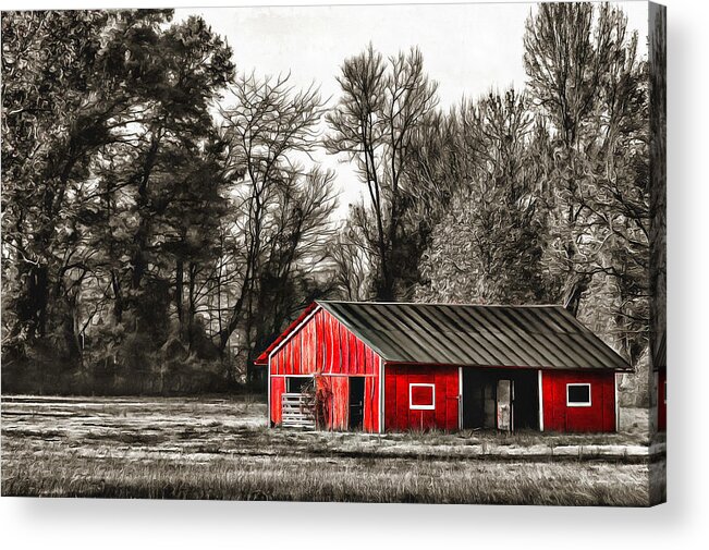 Landscape Acrylic Print featuring the photograph Red Barn Too by CarolLMiller Photography