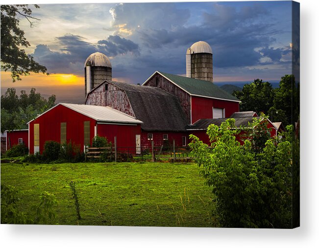 Appalachia Acrylic Print featuring the photograph Red Barns by Debra and Dave Vanderlaan