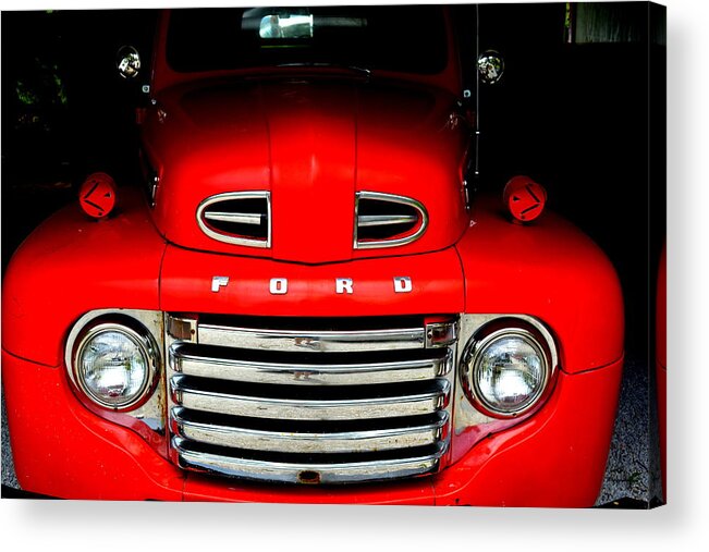 Truck Acrylic Print featuring the photograph Red Cheeks Ford by Kathy Barney