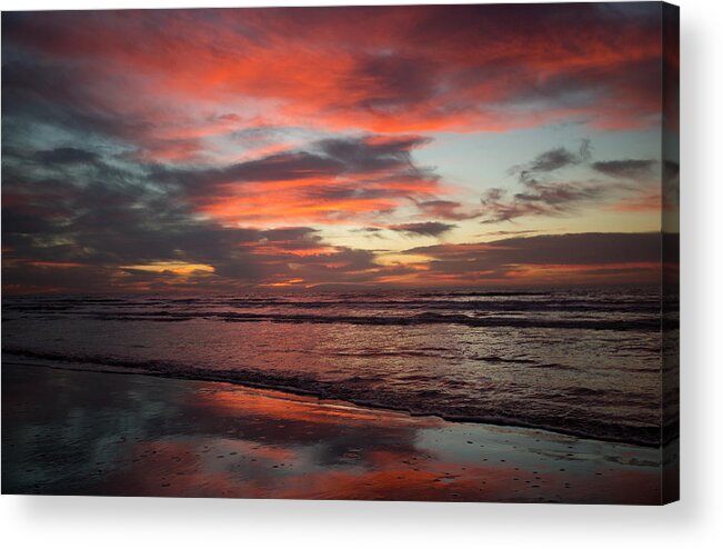 Seascape Acrylic Print featuring the photograph Red Dawn by Sharon Jones