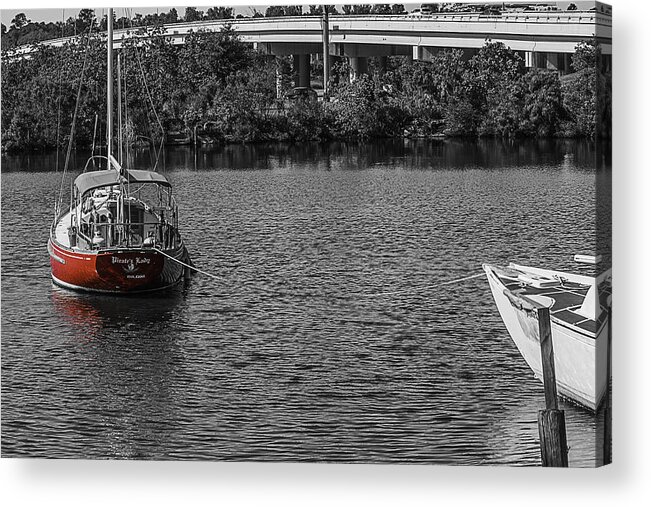 Sailboats Acrylic Print featuring the photograph Red E 2 Sail by Barry Jones