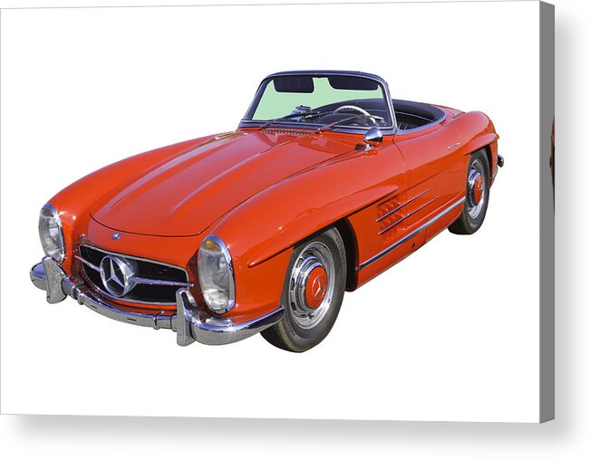 Mercedes Acrylic Print featuring the photograph Red Mercedes Benz 300 SL Convertible by Keith Webber Jr