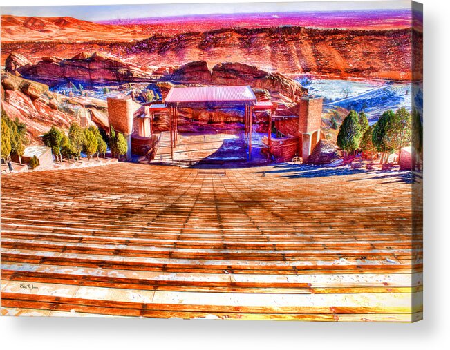 Red Rock Amphitheater Acrylic Print featuring the photograph Colorado - Famous - Red Rock Amphitheater by Barry Jones