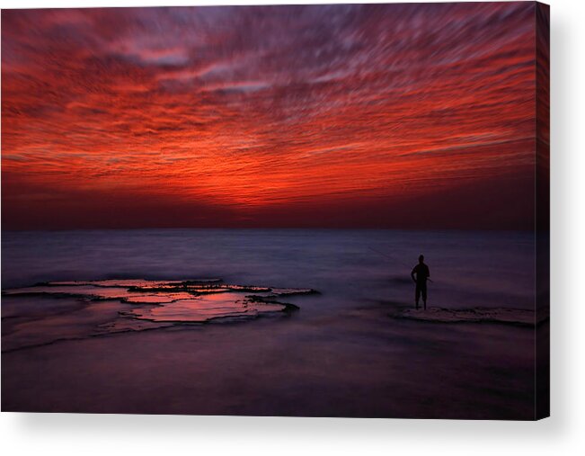 Sunset Acrylic Print featuring the photograph Red Sky by Itay Gal