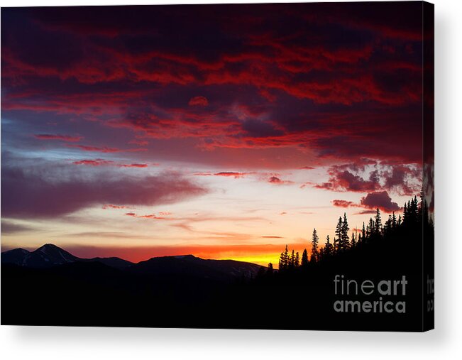 Echo Lake Sunset Acrylic Print featuring the photograph Red Sky by Jim Garrison