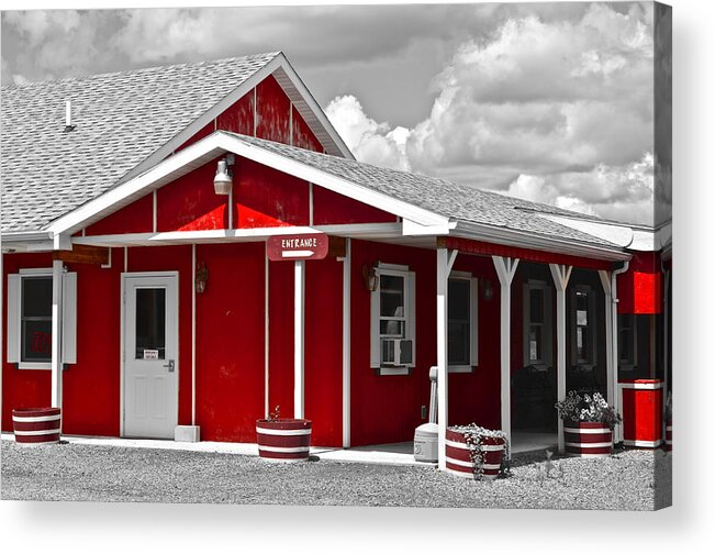 Red Acrylic Print featuring the photograph Red White and Black by Frozen in Time Fine Art Photography