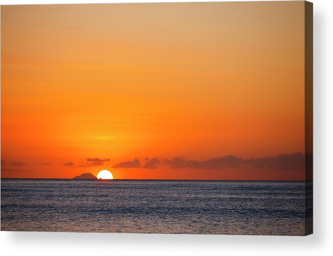 Orange Color Acrylic Print featuring the photograph Redonda With Colorful Sunset by Michaelutech