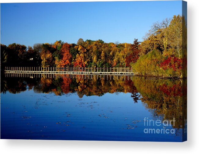 Tinas Captured Moments Acrylic Print featuring the photograph Refection Fall In Prior Lake Mn by Tina Hailey