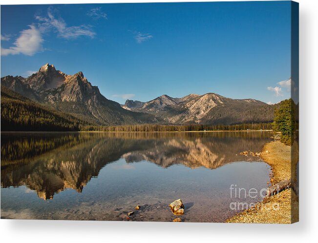 Rocky Mountains Acrylic Print featuring the photograph Reflections At Stanley Lake by Robert Bales