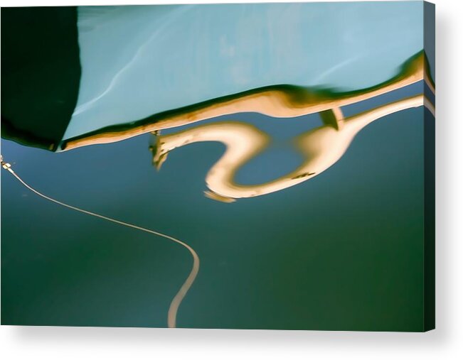 Boat Acrylic Print featuring the photograph Reflections of Green by Heidi Farmer