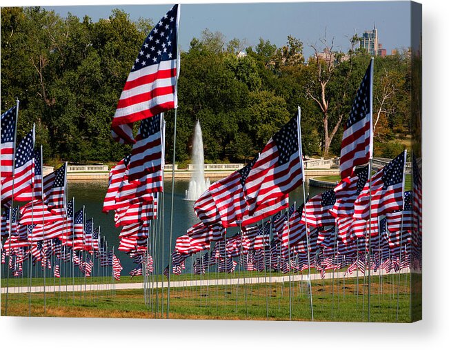 Flags Acrylic Print featuring the photograph Remembering by John Freidenberg
