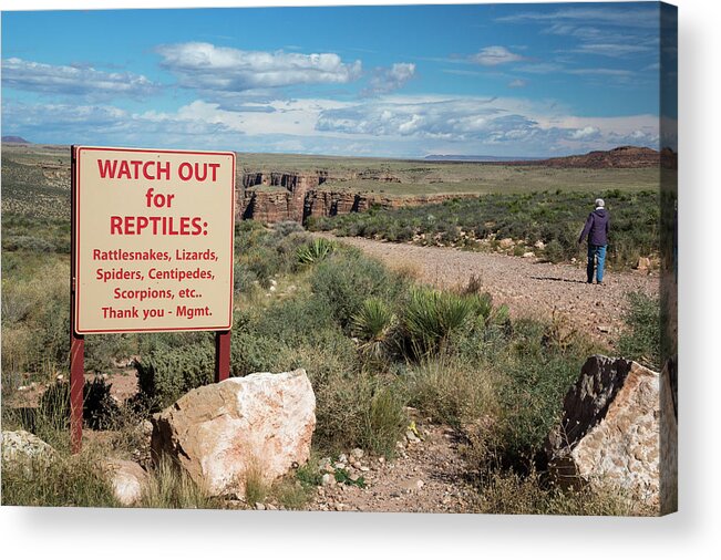 Landscape Acrylic Print featuring the photograph Reptile Warning Sign by Jim West